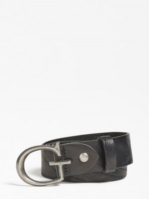 Cinturones Guess Luxe Real Leather Belt Hombre Negros | SE-668891