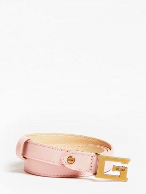 Cinturones Guess Luxe Real Leather Belt Mujer Rosas | SE-095895