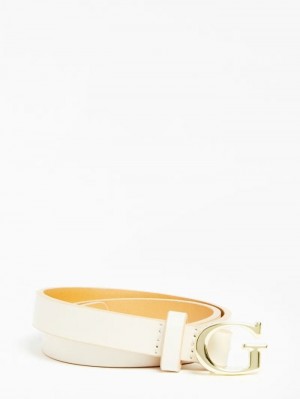 Cinturones Guess Micole 4g Logo Belt Niños Blancos | SE-036042