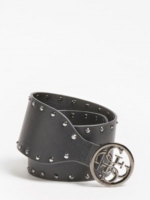 Cinturones Guess Mika Studded Belt Mujer Plateados | SE-718071