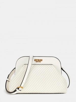 Clutch Guess Abey Braided Mujer Blancos | SE-161761