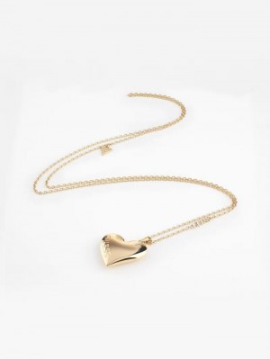 Collar Guess Fluid Hearts Mujer Dorados | SE-985232