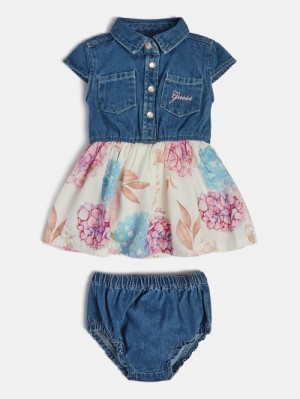 Conjuntos Guess Denim Dress And Panties Niños Azules | SE-061342