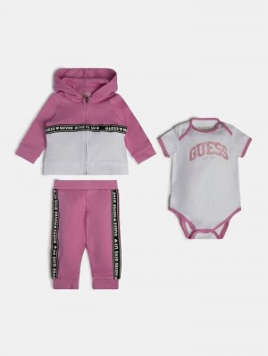 Conjuntos Guess Sweatshirt Pant And Body Niños Rosas | SE-876450