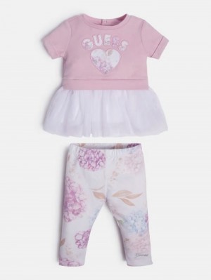 Conjuntos Guess T-shirt And Leggings Niños Lilac | SE-093719