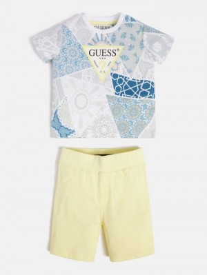 Conjuntos Guess T-shirt And Shorts Niños Grises | SE-093325