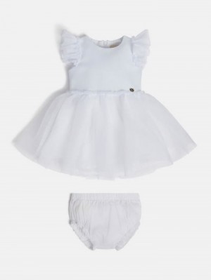 Conjuntos Guess Tulle Insert Dress And Panties Niños Blancos | SE-272601