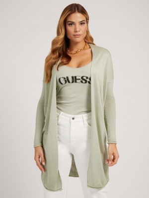 Cárdigan Guess Viscose Blend Long Mujer Verdes | SE-603952