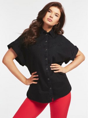 Denim Shirts Guess Jewel Mujer Negros | SE-292541