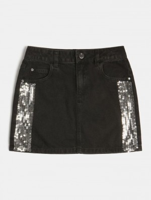 Denim Skirts Guess Sequins Niños Negros | SE-606629