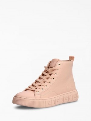 High Top Sneakers Guess Invyte Leather Blend Mujer Rosas | SE-058819