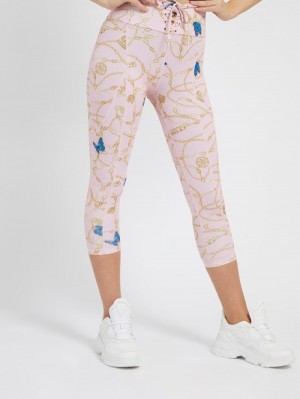 Leggins Guess All Over Print Mujer Rosas | SE-826712