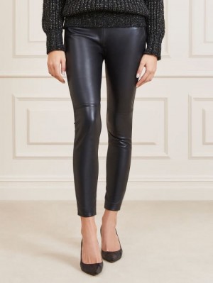 Leggins Guess Marciano Real Leather Mujer Negros | SE-018701