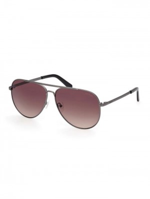 Lentes de Sol Guess Aviator Sunglasses Model Hombre Grises | SE-697917