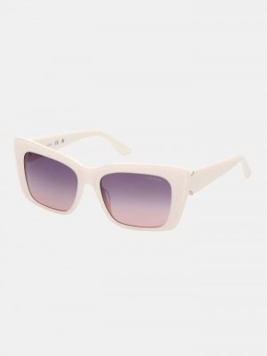 Lentes de Sol Guess Rectangular Sunglasses Model Mujer Blancos | SE-993995