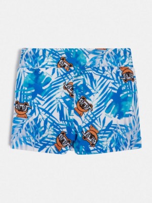 Mallas de Natación Guess All Over Printed Swimtrunk Niños Azules | SE-542649