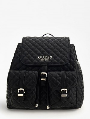 Mochilas Guess Adam Quilted Mujer Negros | SE-003187