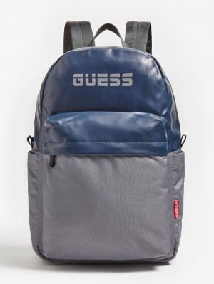 Mochilas Guess Elvis Logo Lettering Hombre Grises | SE-639313