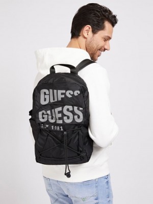 Mochilas Guess Elvis Logo Lettering Hombre Negros |