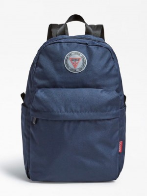 Mochilas Guess Elvis Logo Triangle Hombre Azules |