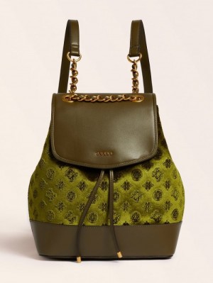 Mochilas Guess Kimi Velvet Mujer Verdes |