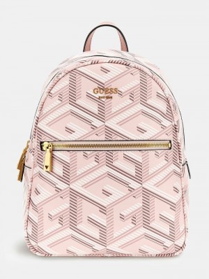 Mochilas Guess Vikky G Cube Logo Mujer Blancos | SE-633629