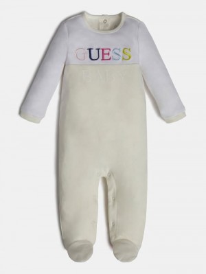 Monos Guess Front Logo Niños Blancos | SE-863927