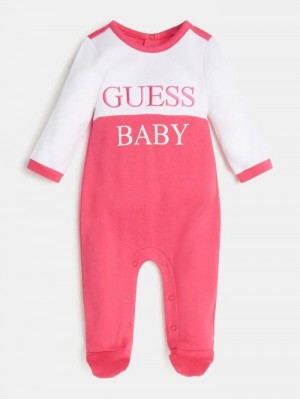 Monos Guess Front Logo Niños Rosas | SE-648495