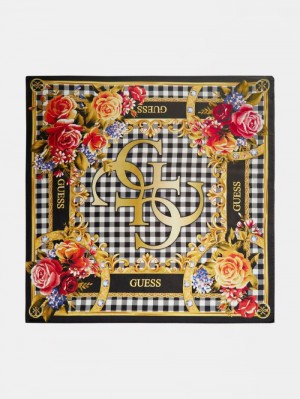 Neckerchief Guess 4g Logo Floral Mujer Negros | SE-658096