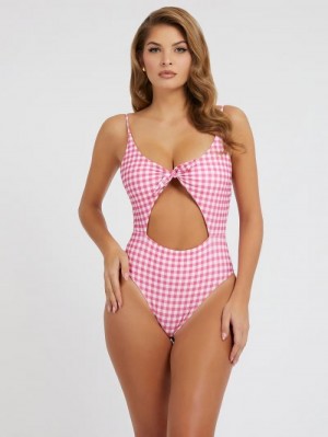 One Piece Swimsuits Guess All Over Print Mujer Rosas | SE-938383