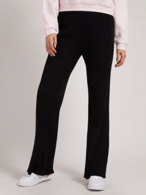 Pantalon Deportivo Guess Sweater Rib Pant Mujer Negros | SE-942949