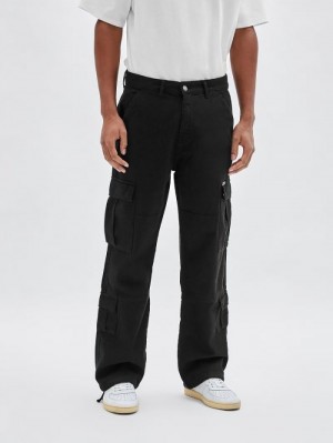 Pantalones Guess Cargo Hombre Negros | SE-470418