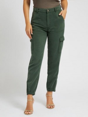 Pantalones Guess Cargo Mujer Verdes | SE-049743