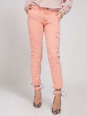 Pantalones Guess Cargo Skinny Fit Mujer Naranjas | SE-511443