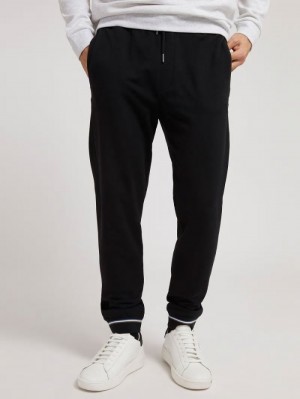 Pantalones Guess Fleece Slim Fit Hombre Negros | SE-800362