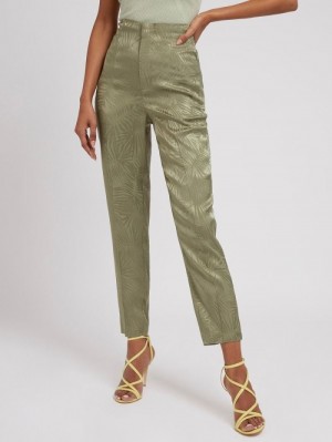 Pantalones Guess Jacquard Fabric Mujer Verdes | SE-976152