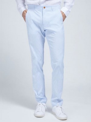 Pantalones Guess Marciano Check Print Hombre Azules | SE-819617