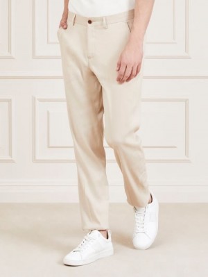 Pantalones Guess Marciano Regular Fit Hombre Creme | SE-770090