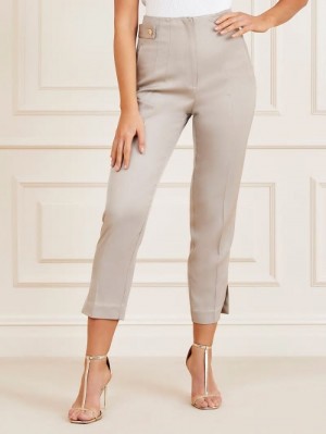 Pantalones Guess Marciano Straight Mujer Kaki Claro | SE-372878