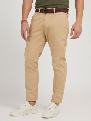 Pantalones Guess Regular Fit Chino Hombre Kaki | SE-817470