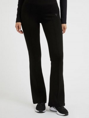 Pantalones Guess Scuba Flare Mujer Negros | SE-732592