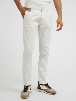 Pantalones Guess Skinny Fit Chino Hombre Blancos | SE-481218