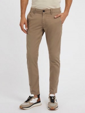 Pantalones Guess Skinny Fit Hombre Marrom | SE-035481