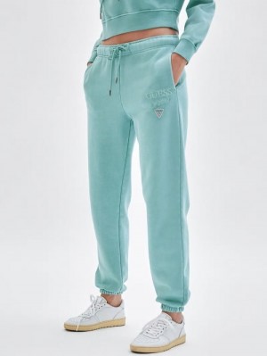 Pantalones Jogger Guess Front Logo Jogger Pant Mujer Verdes | SE-907474