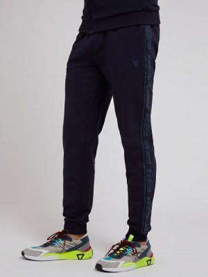 Pantalones Jogger Guess Logo Tape Jogger Pant Hombre Azules | SE-488986