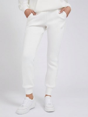 Pantalones Jogger Guess Logo Tape Jogger Pant Mujer Blancos | SE-458350