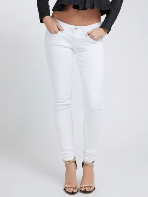 Pantalones Jogger Guess Low-waist Skinny Jeggings Mujer Blancos | SE-443598