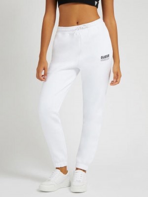 Pantalones Jogger Guess Side Logo Jogger Pant Mujer Blancos | SE-132695