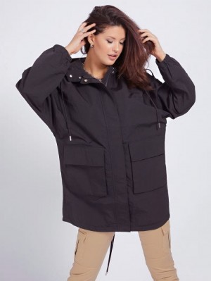 Parka Guess Cargo Pockets Mujer Negros | SE-913570