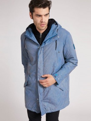 Parka Guess Front Pockets Hombre Azules Claro | SE-920280